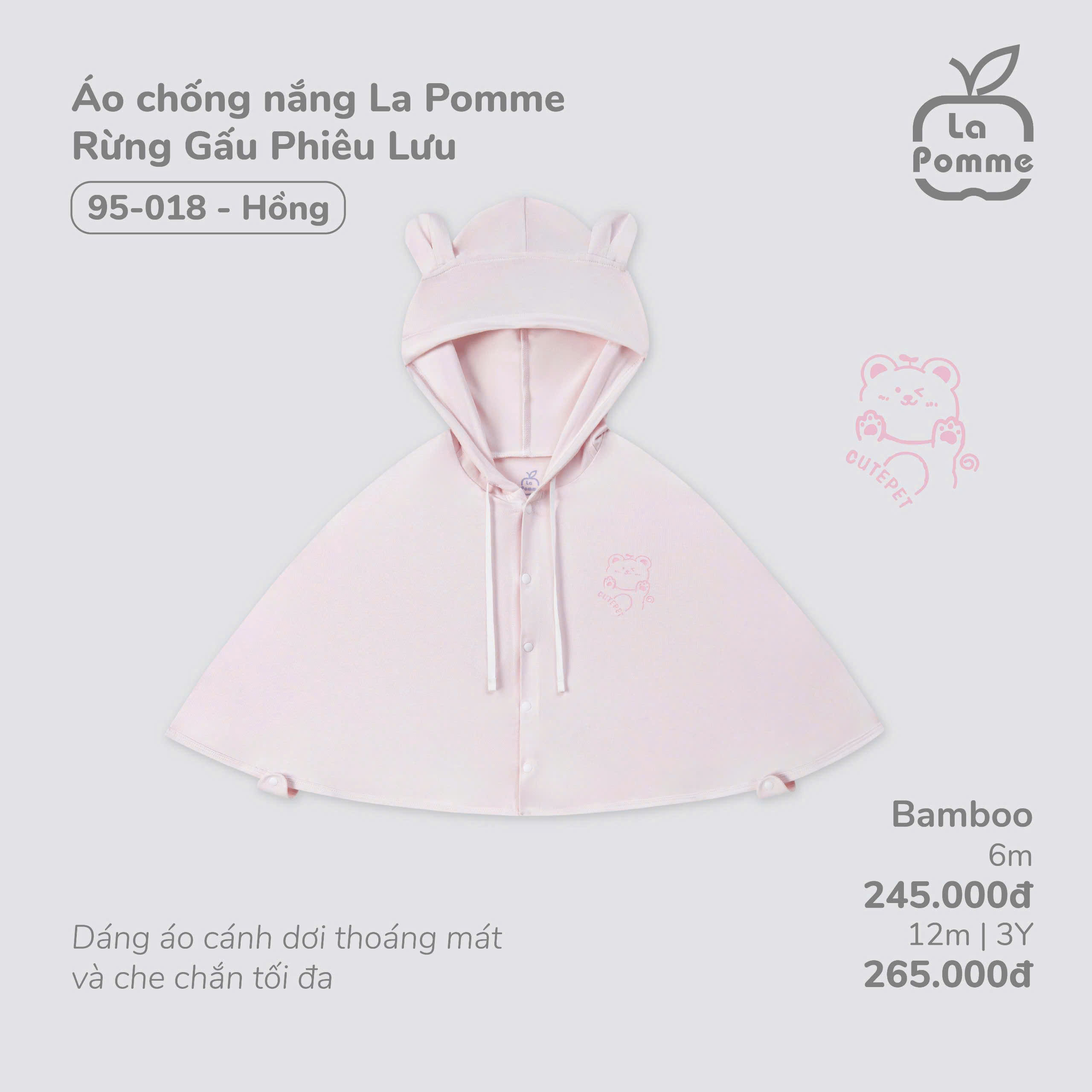 Áo Chống Nắng La Pomme Rừng Gấu Phiêu Lưu 95018