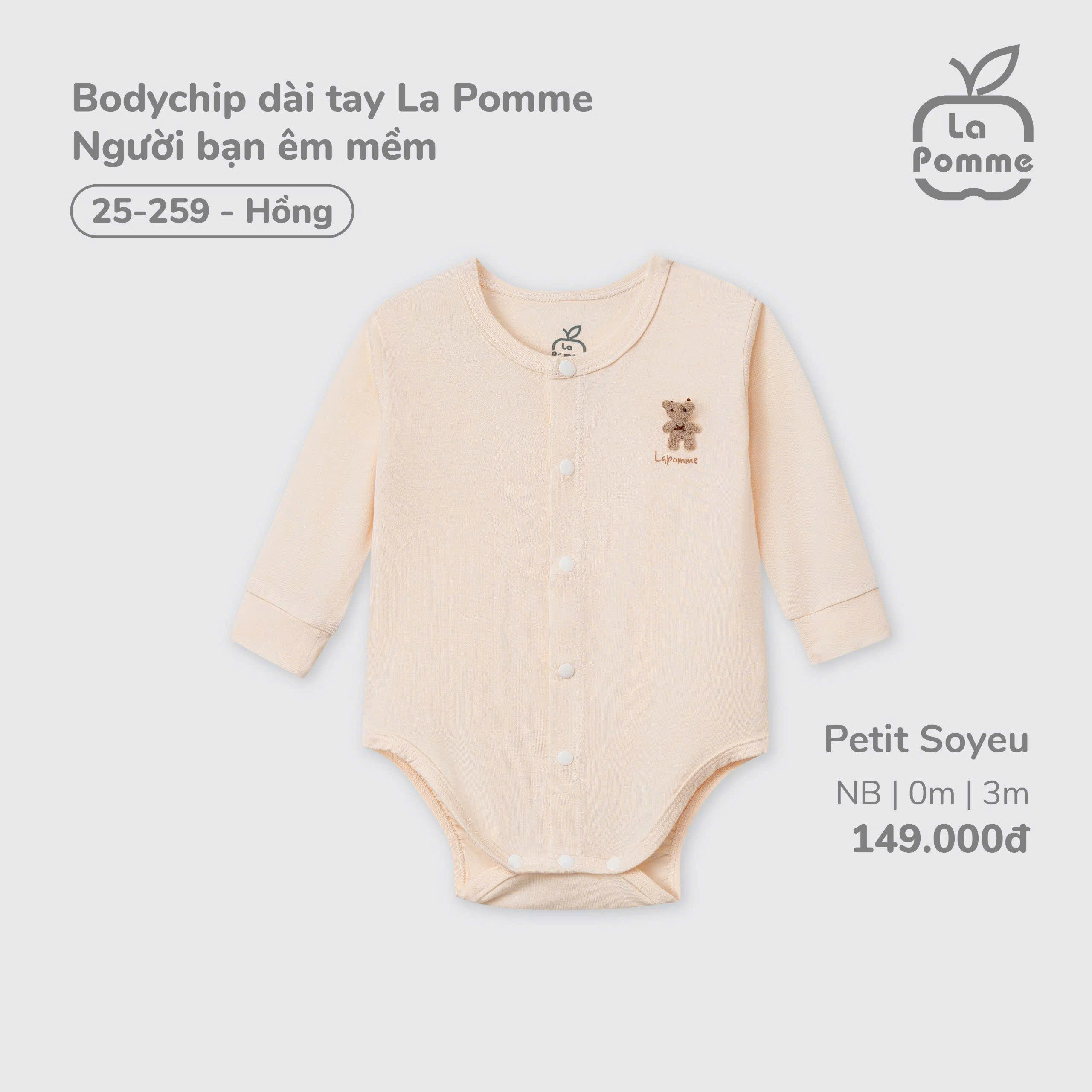Bodychip dài tay La Pomme Người bạn êm mềm