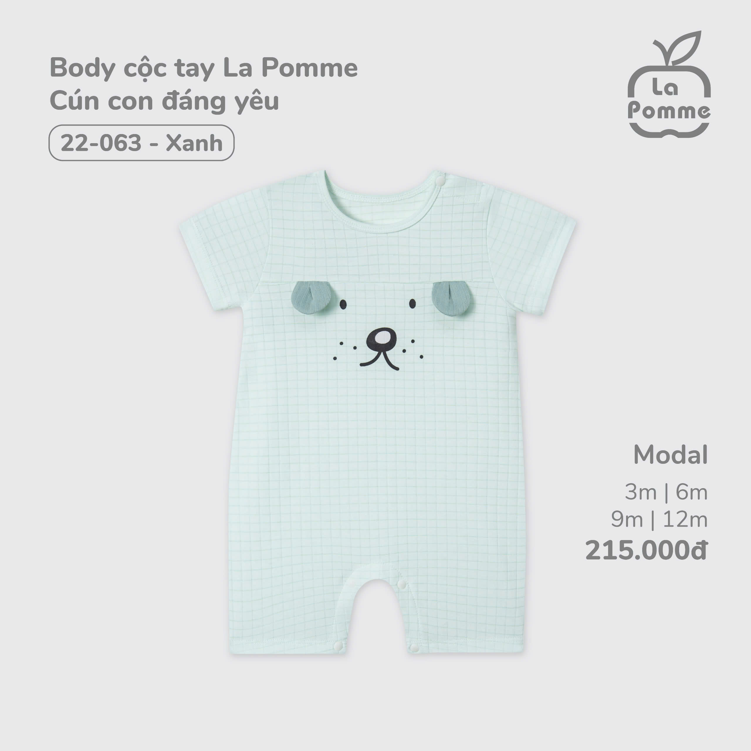Body cộc tay La Pomme Cún con phối màu 22063