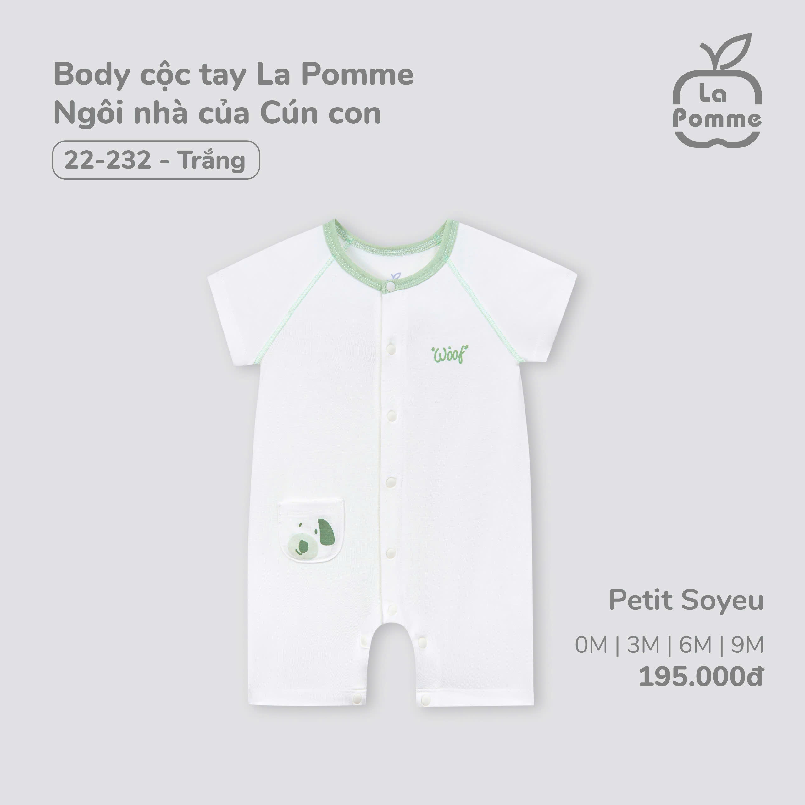 Body cộc tay La Pomme Ngôi nhà của Cún con