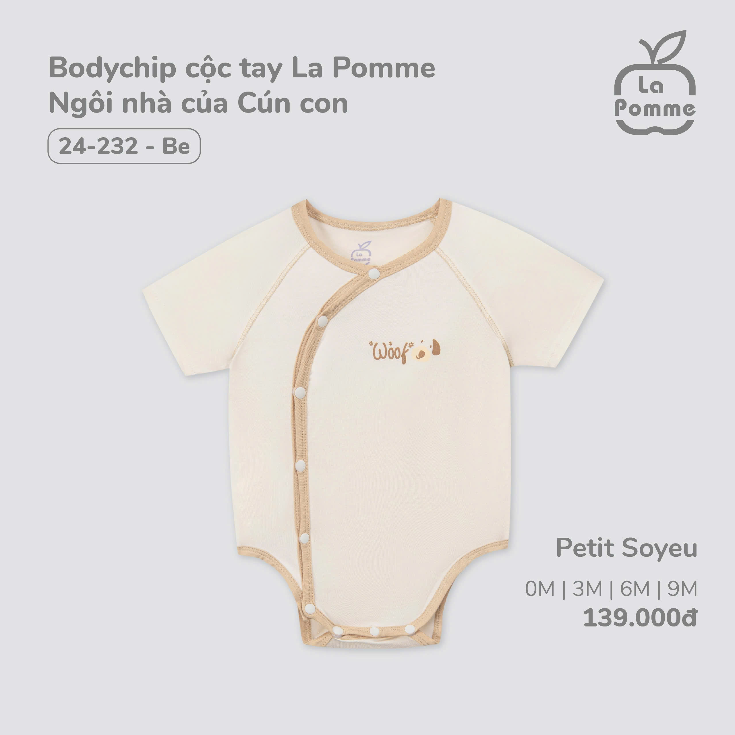 Bodychip Cộc Tay La Pomme Ngôi Nhà Của Cún Con 24232