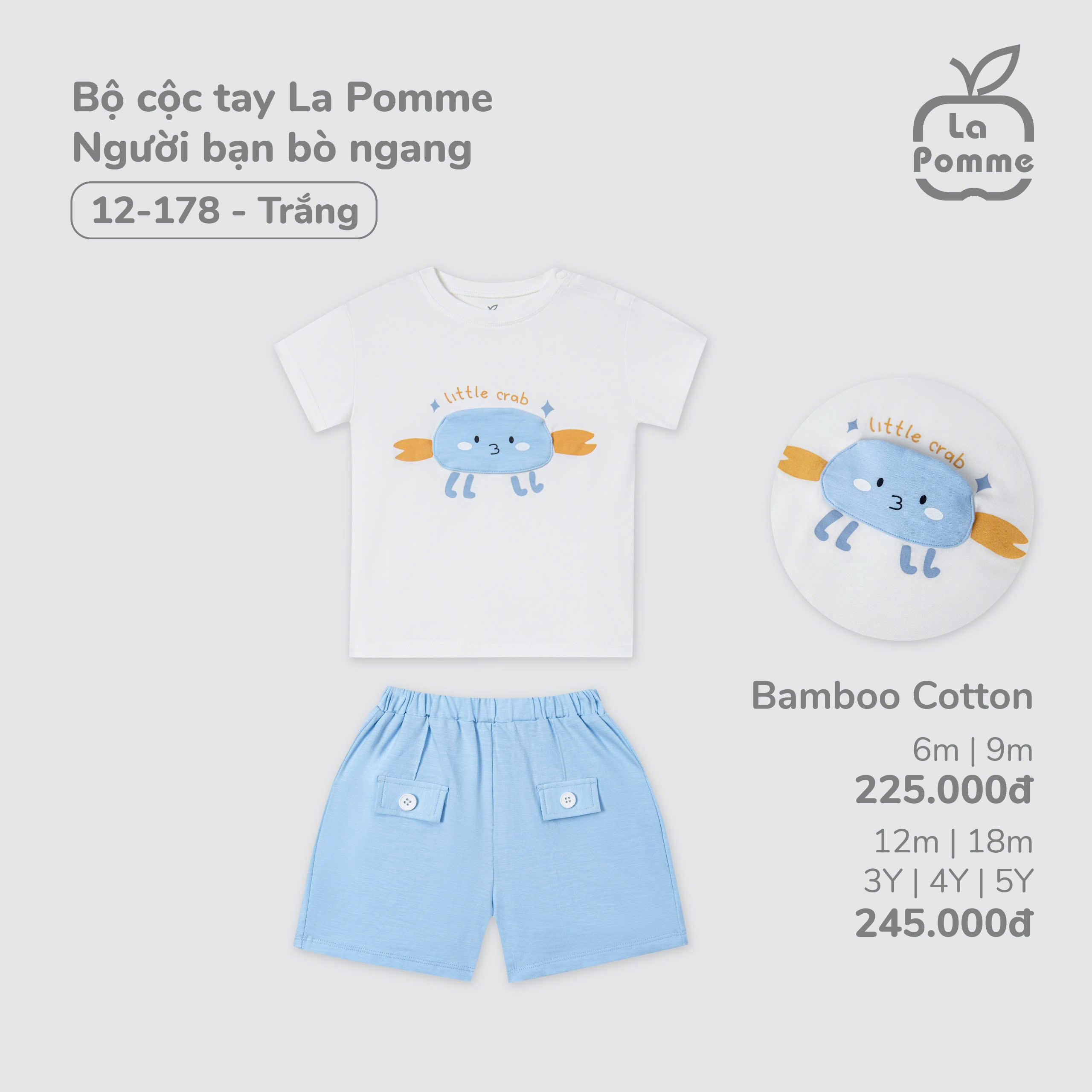 Bộ cộc tay La Pomme Người bạn bò ngang