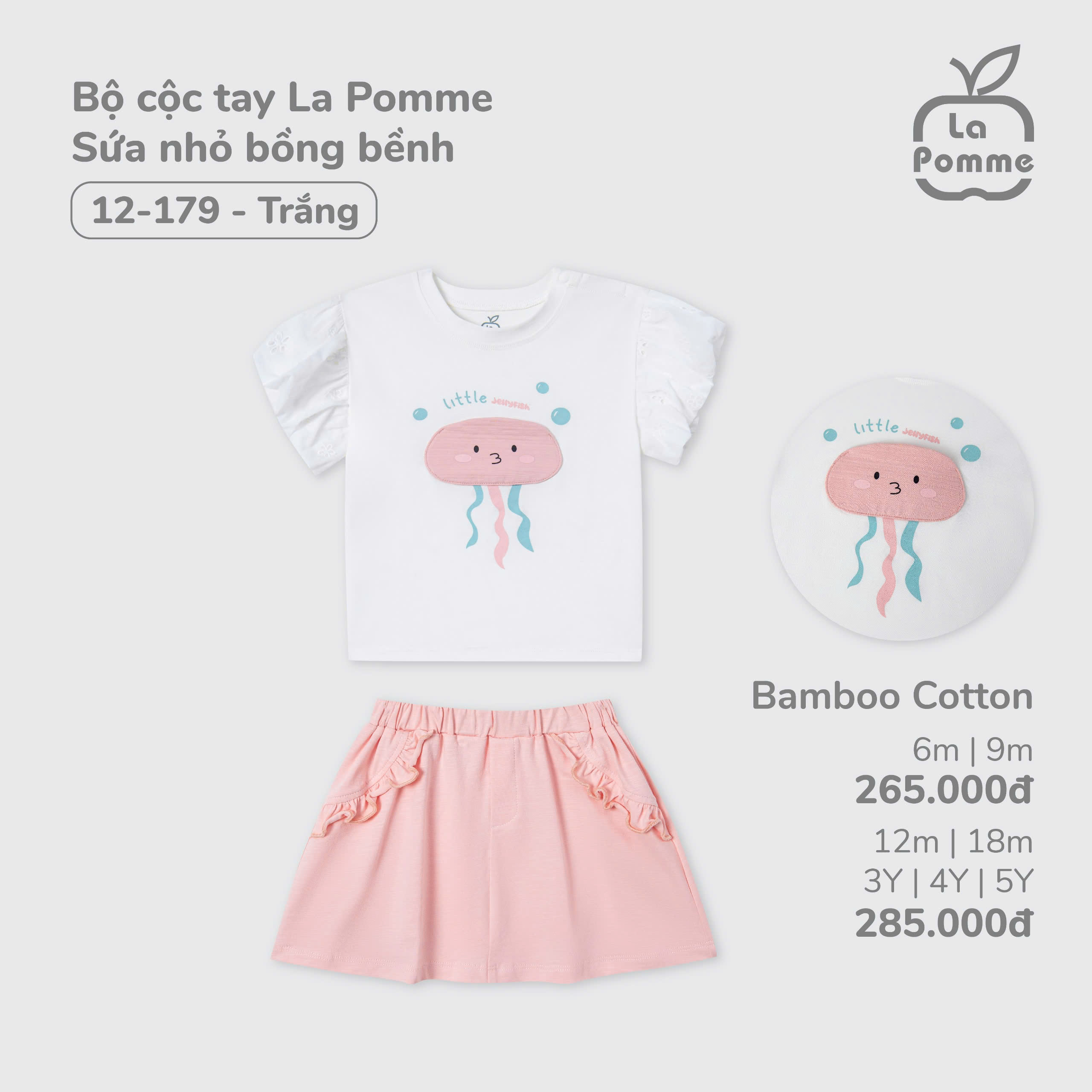 Bộ cộc tay La Pomme Sứa nhỏ bồng bềnh 12179