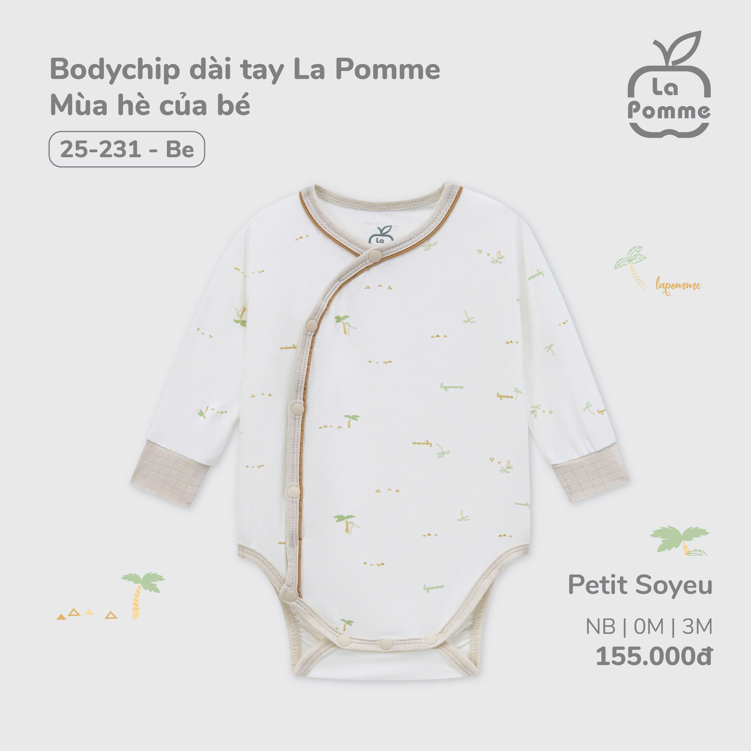 Bodychip dài tay La Pomme Mùa hè của bé