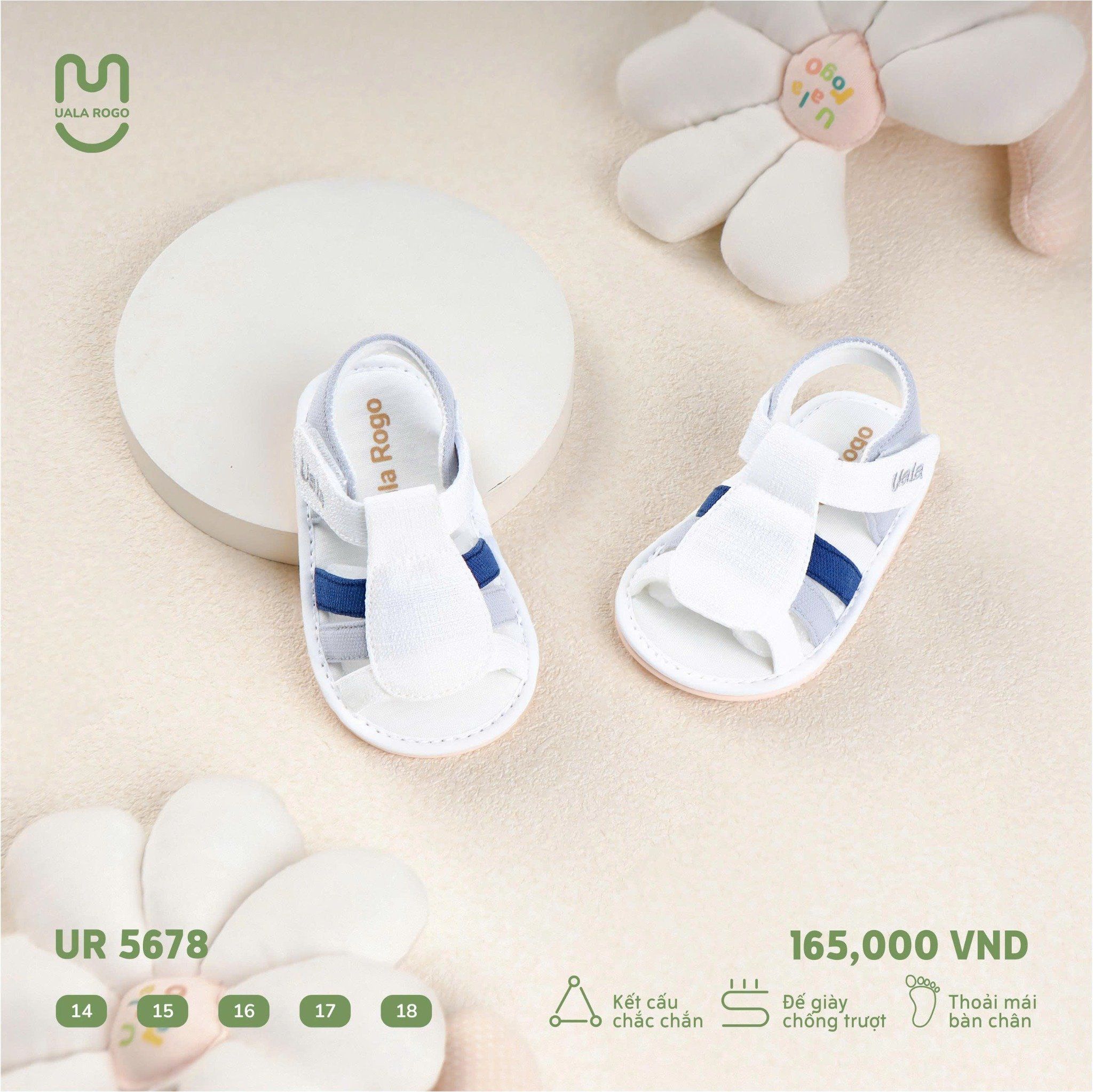 Dép tập đi Uala phối viền xanh UR5678