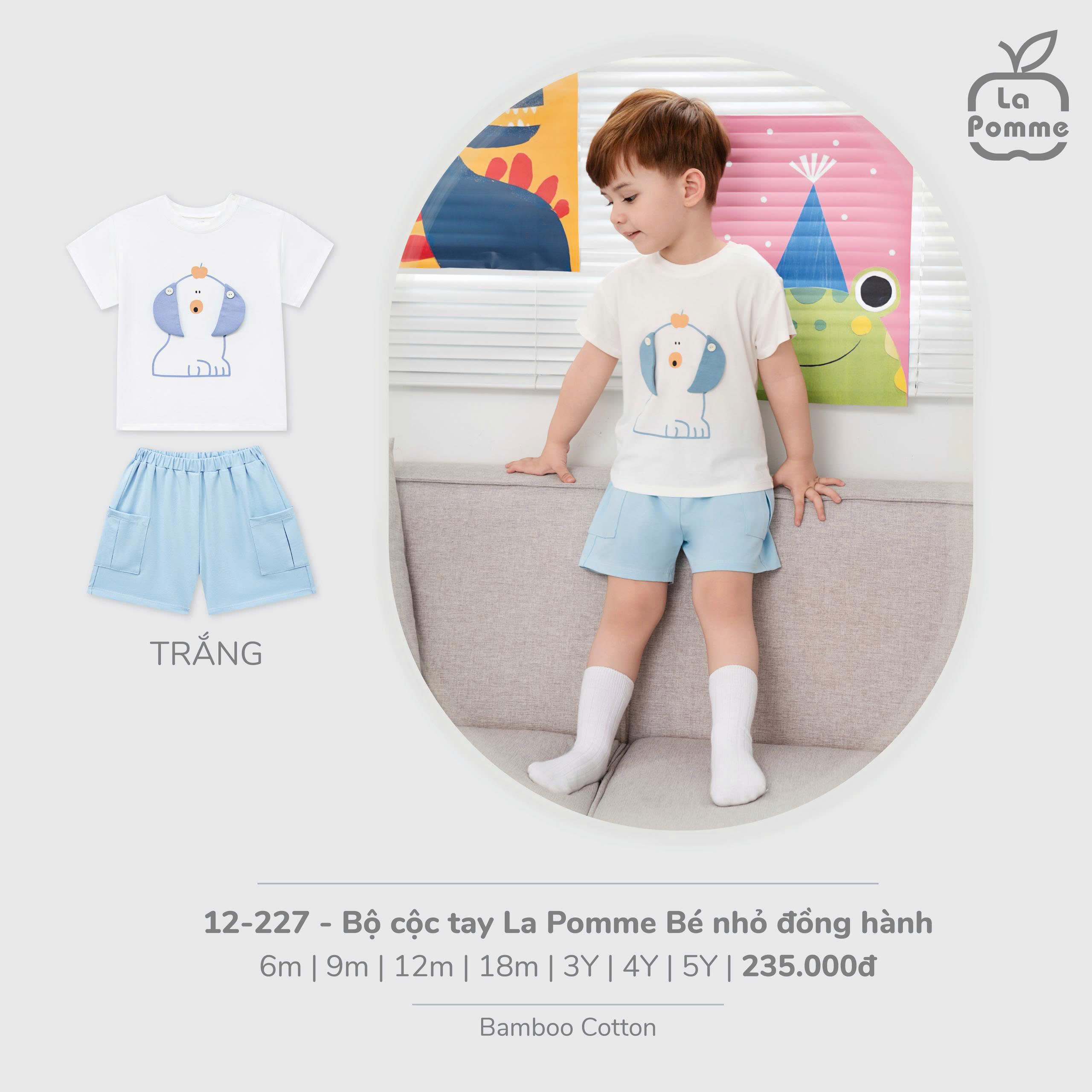 Bộ cộc tay La Pomme Bé nhỏ đồng hành