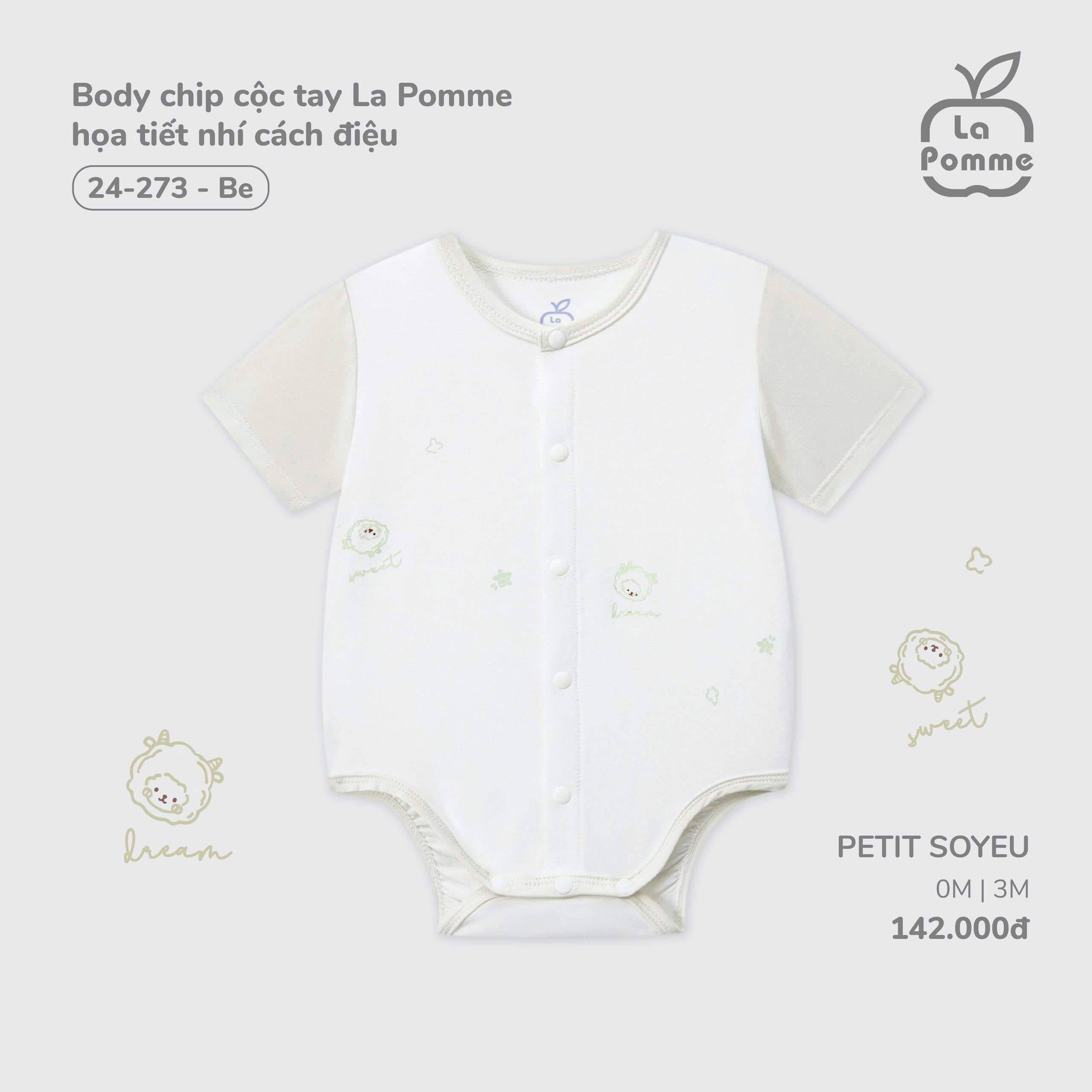 Body chip cộc tay La Pomme họa tiết nhí cách điệu