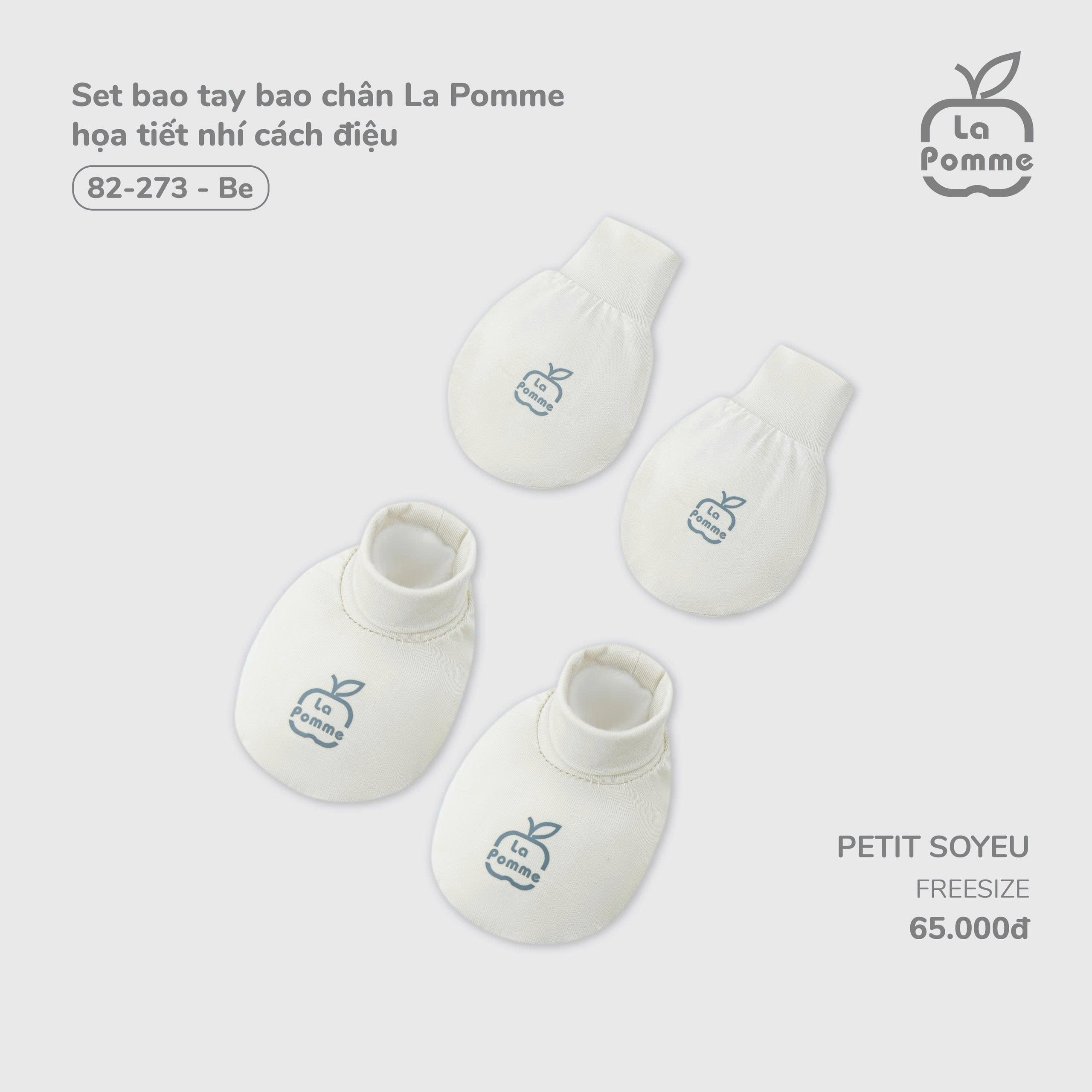 Set bao tay bao chân La Pomme họa tiết nhí cách điệu