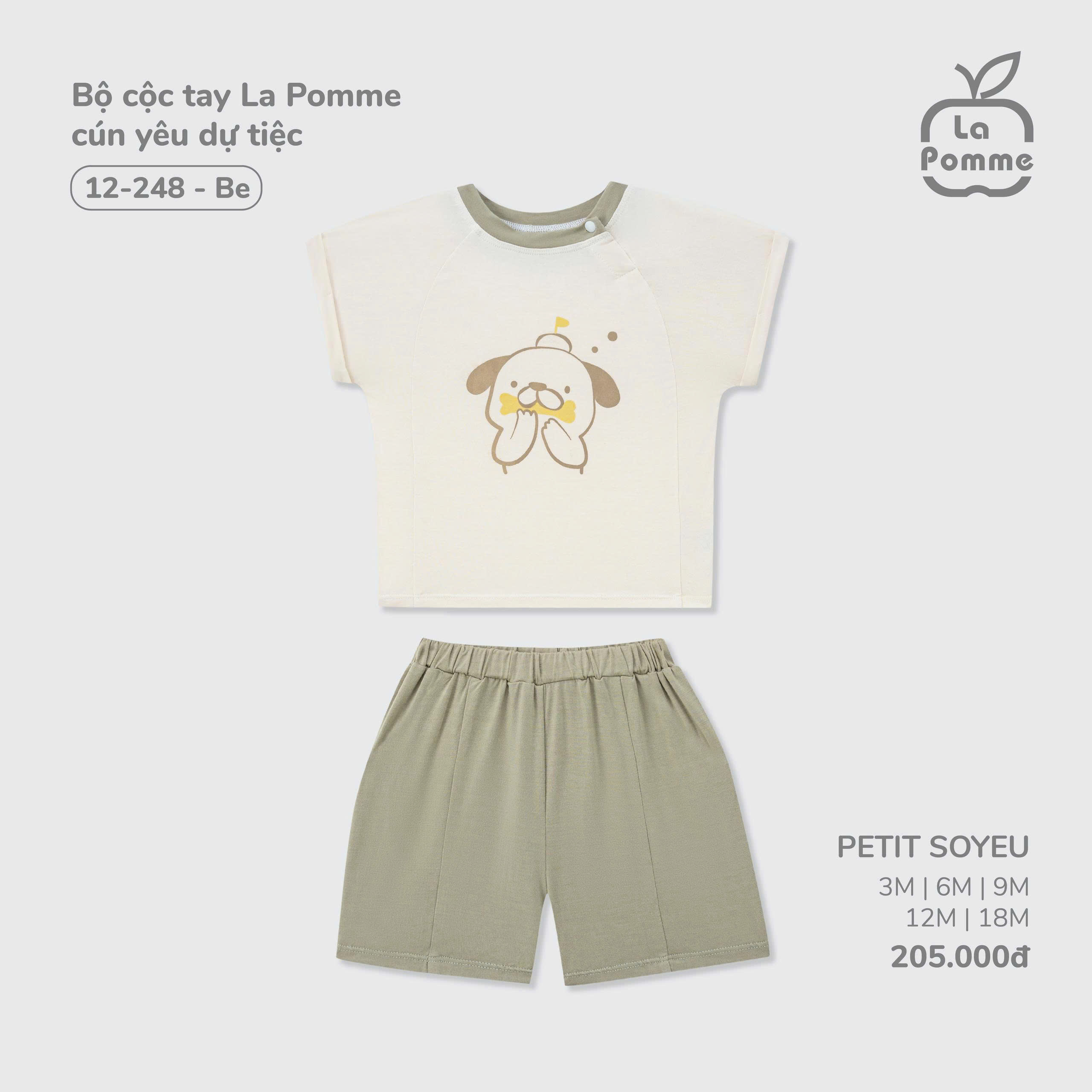 Bộ cộc tay La Pomme cún yêu dự tiệc 12248