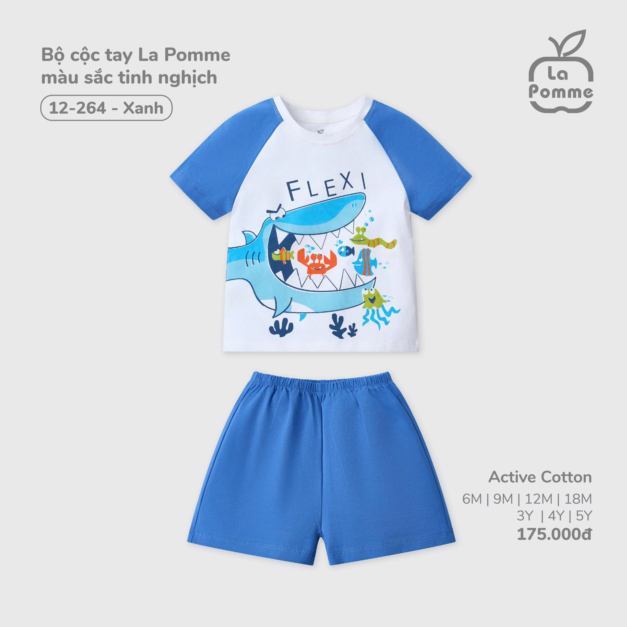 Bộ cộc tay La Pomme màu sắc tinh nghịch 12264