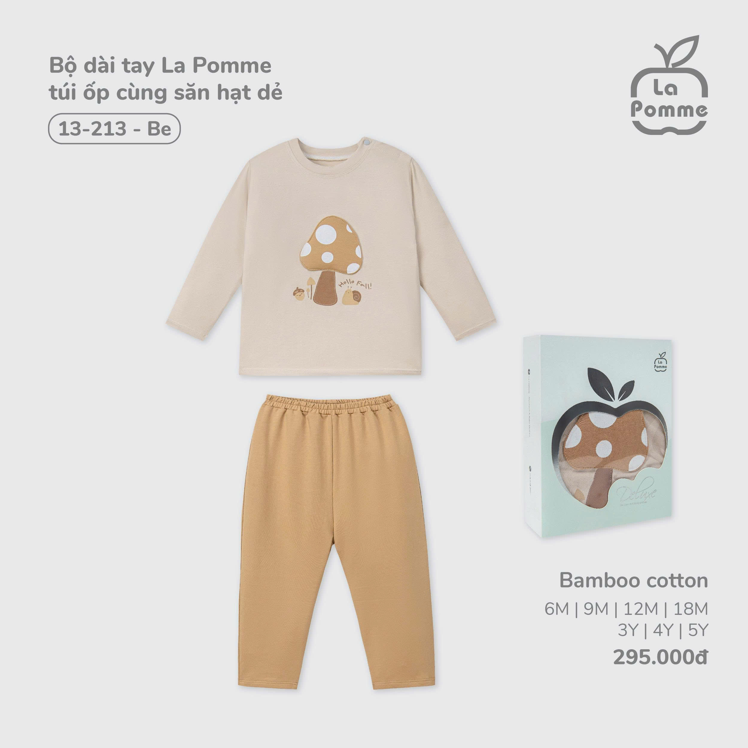 Bộ dài tay La Pomme túi ốp cùng săn hạt dẻ