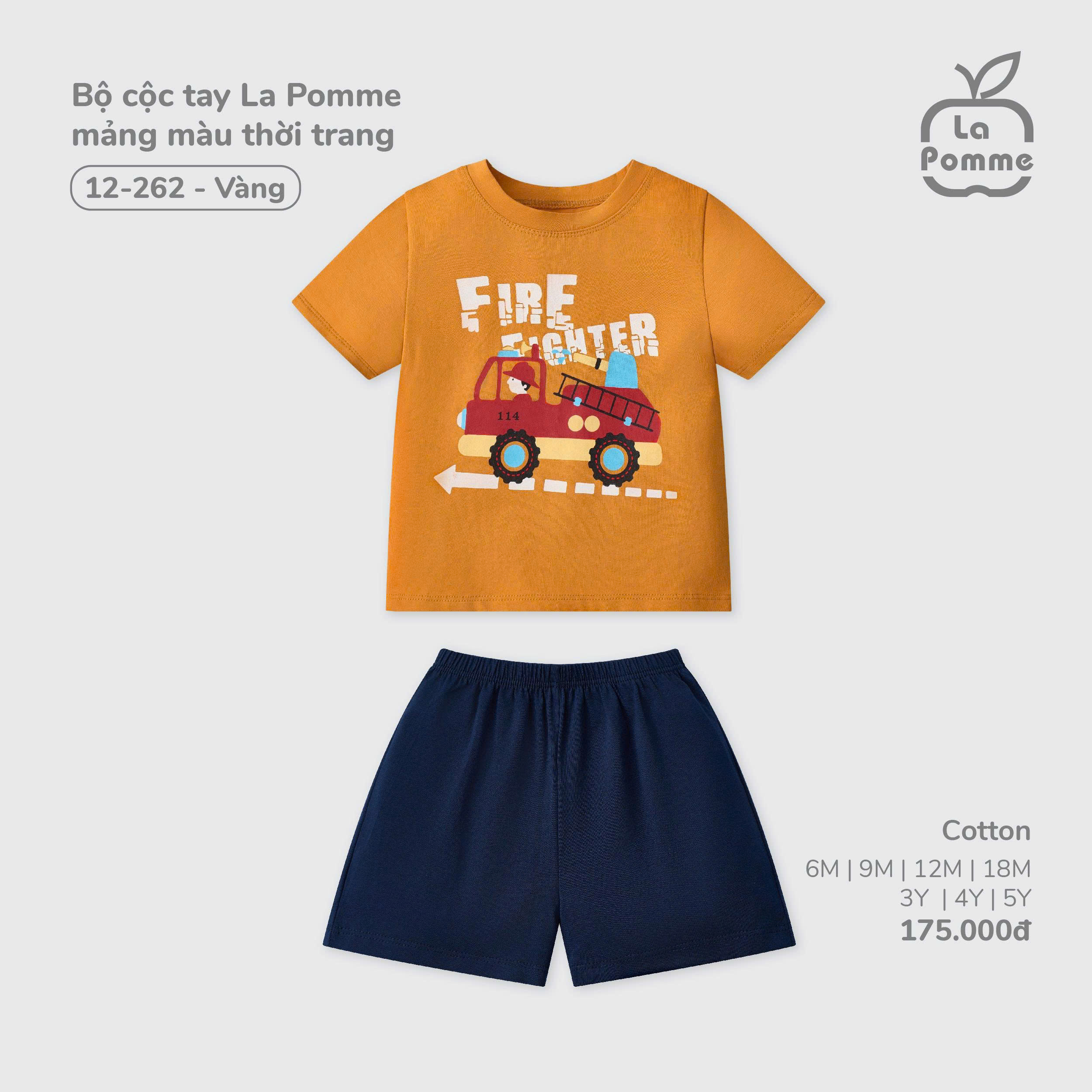 Bộ cộc tay La Pomme mảng màu thời trang 12262