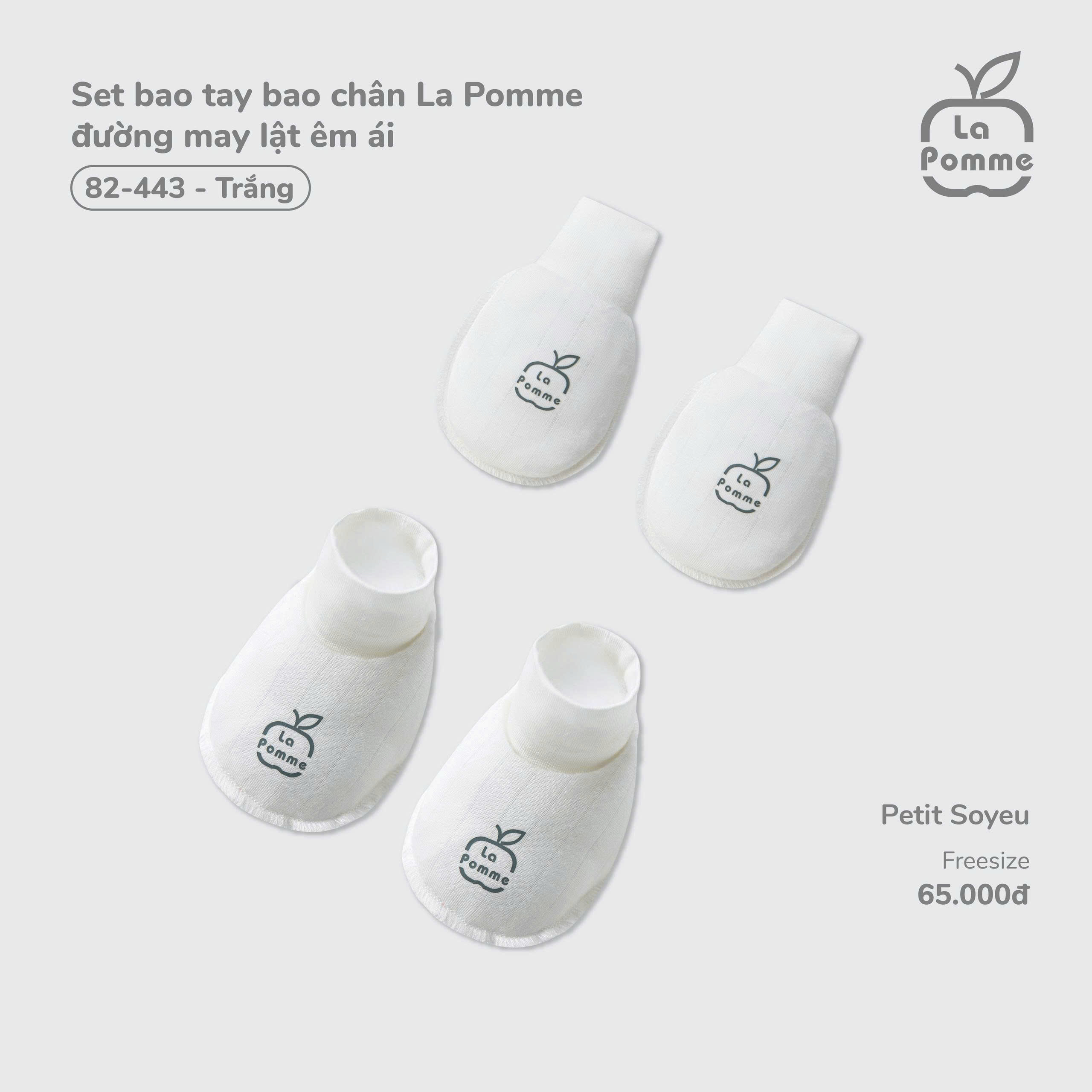 Bao tay bao chân La Pomme đường may lật êm ái