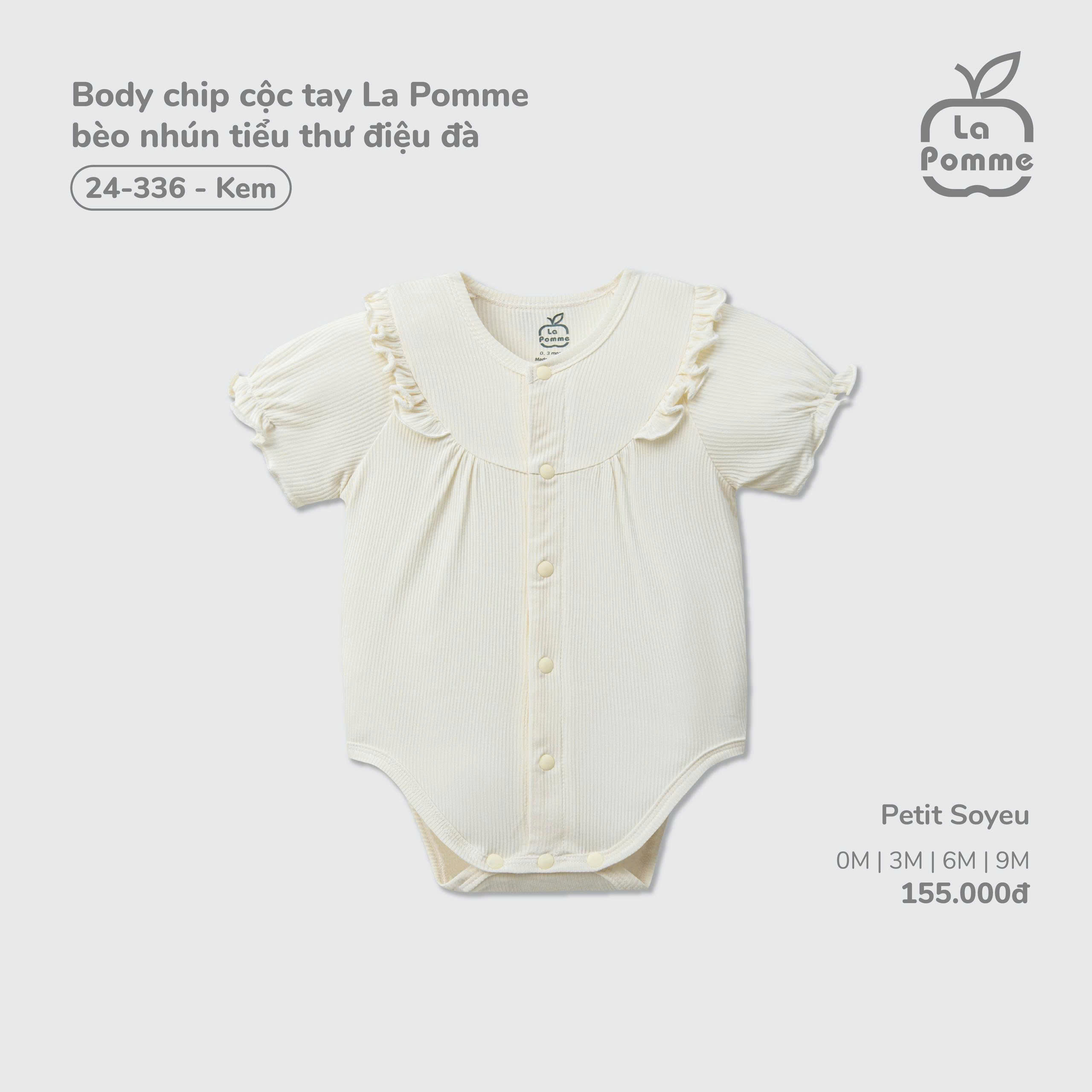 Body chip cộc tay La Pomme bèo nhún tiểu thư điệu đà