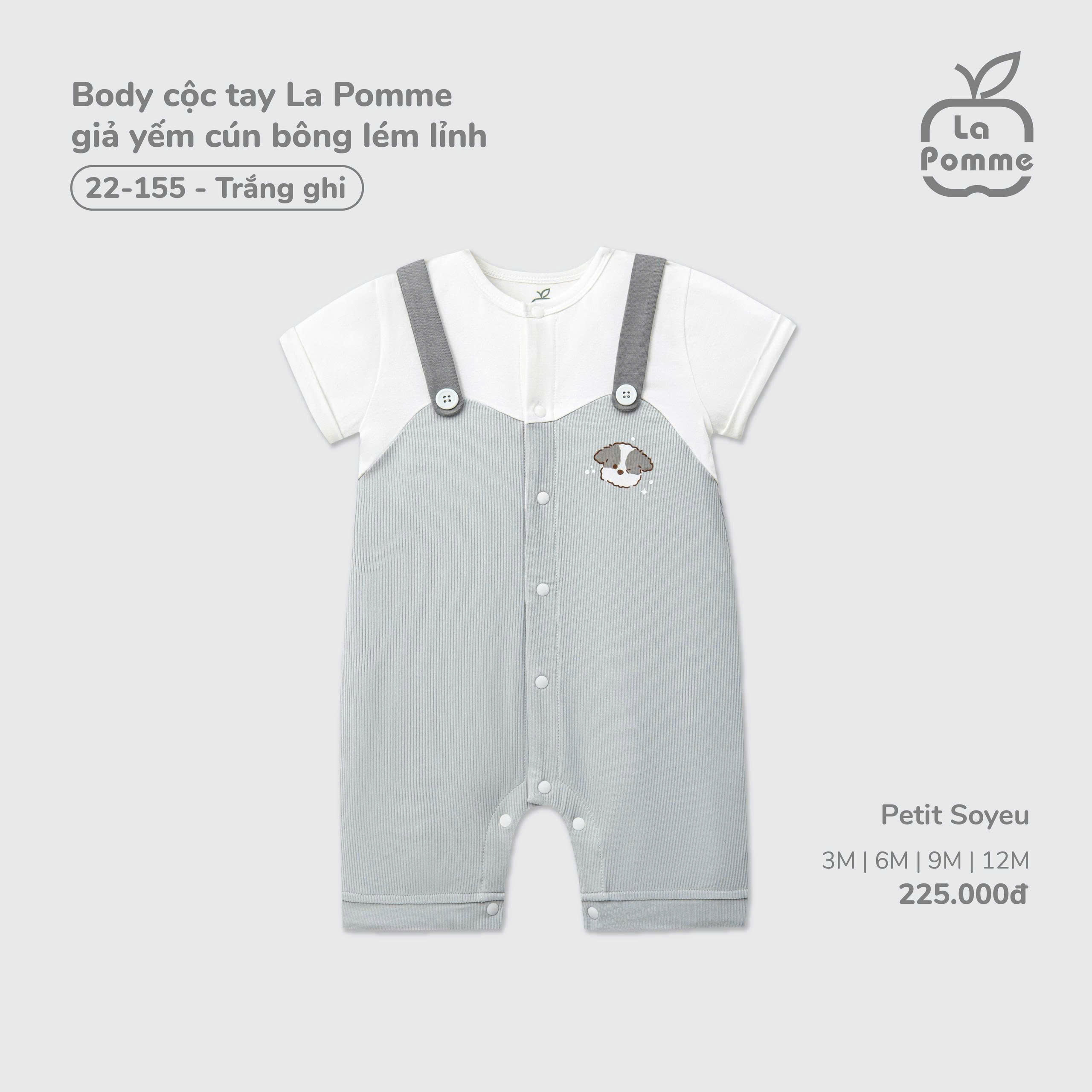 Body cộc tay La Pomme giả yếm cún bông lém lỉnh