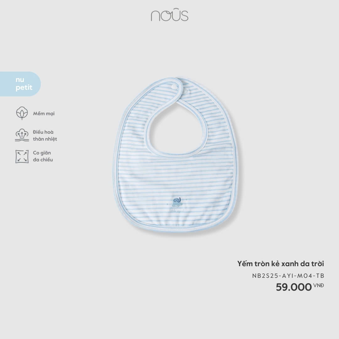 Yếm tròn kẻ xanh da trời