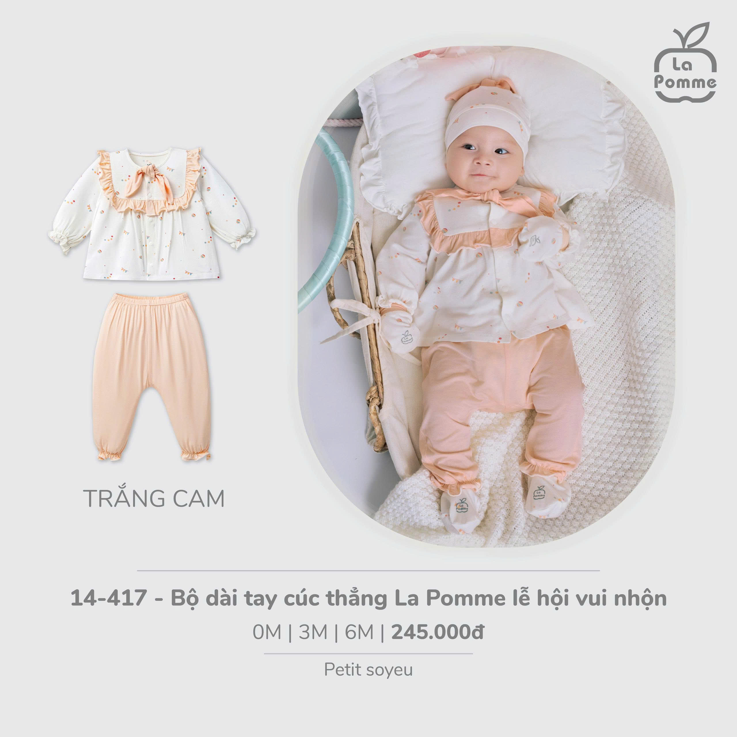 Bộ dài tay cúc thẳng La Pomme lễ hội vui nhộn