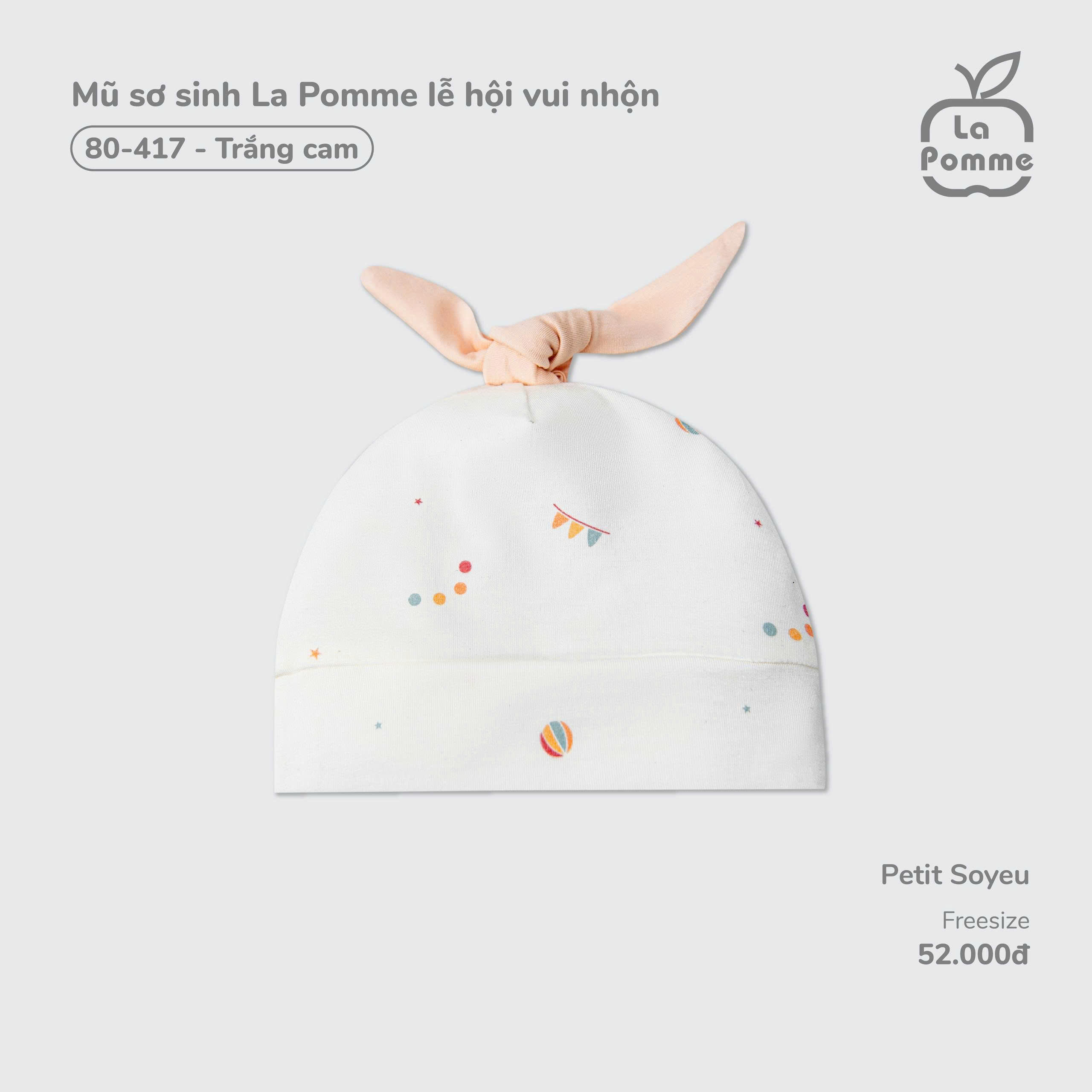 Mũ sơ sinh La Pomme lễ hội vui nhộn