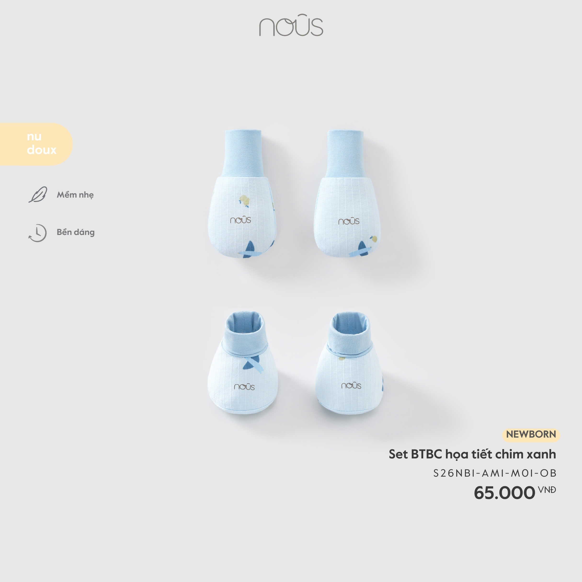 Set BTBC họa tiết chim xanh