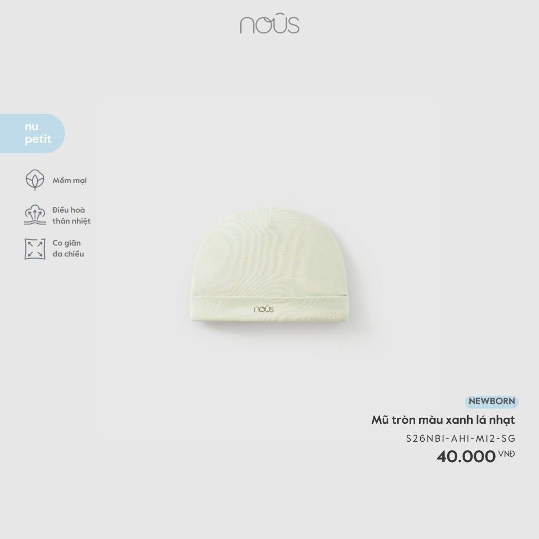 Mũ tròn màu xanh lá nhạt