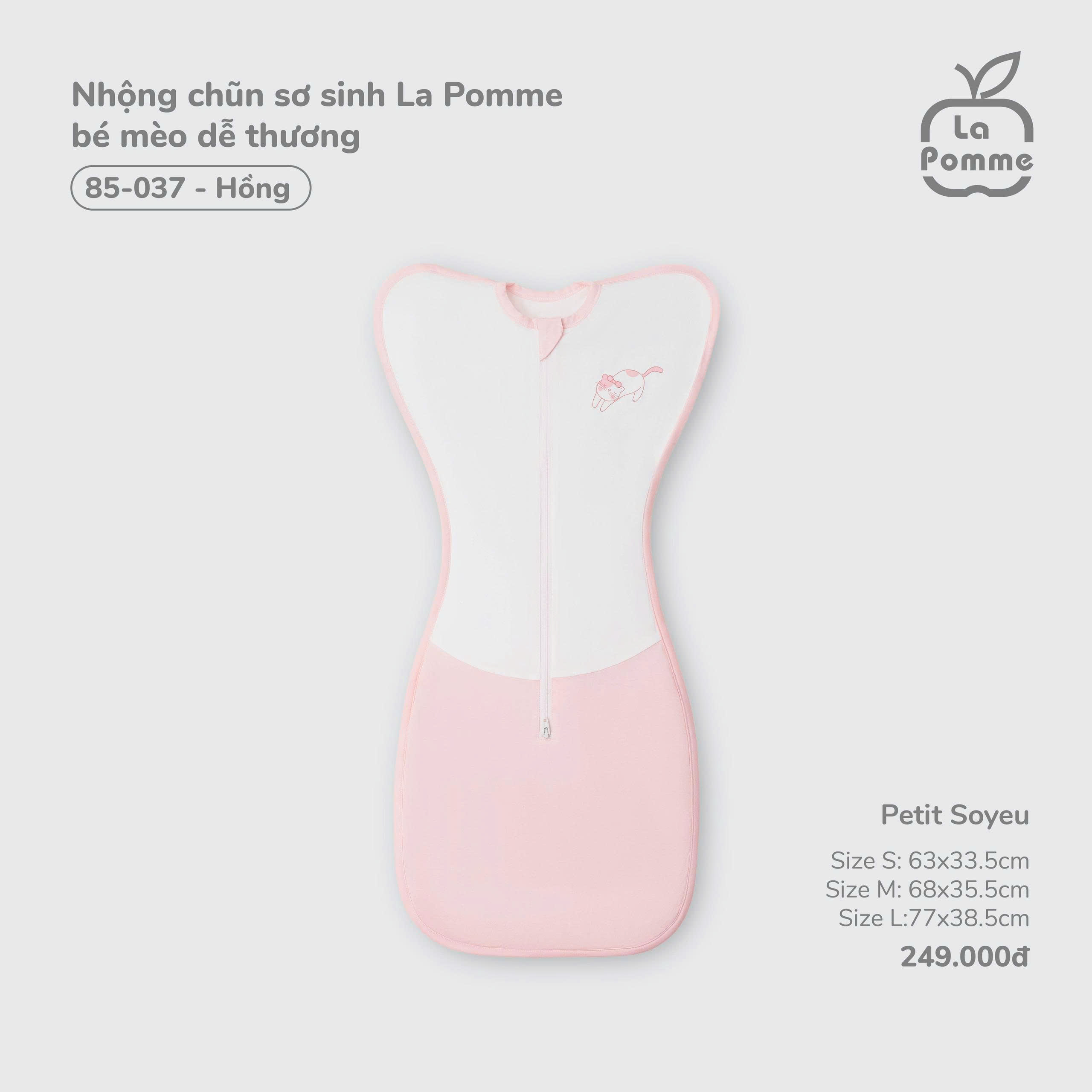 Nhộng chũn sơ sinh La Pomme bé mèo dễ thương