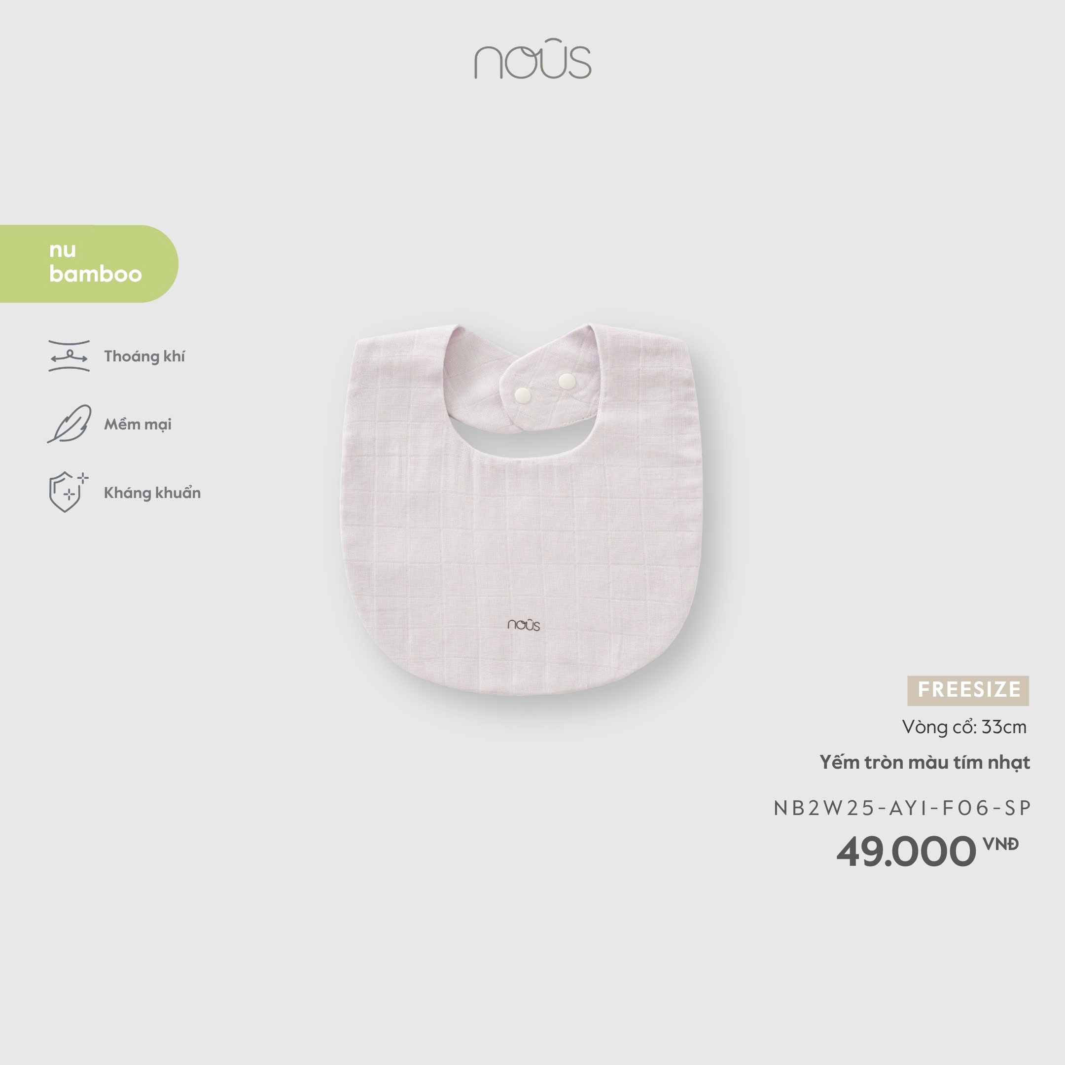 Yếm tròn màu tím nhạt