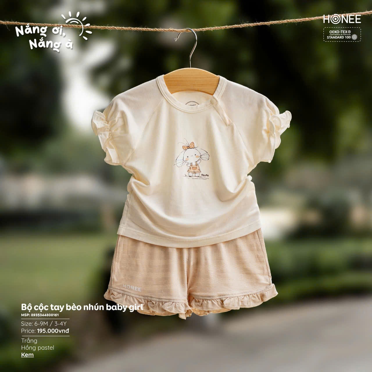 Bộ cộc tay bèo nhún baby girl 8161