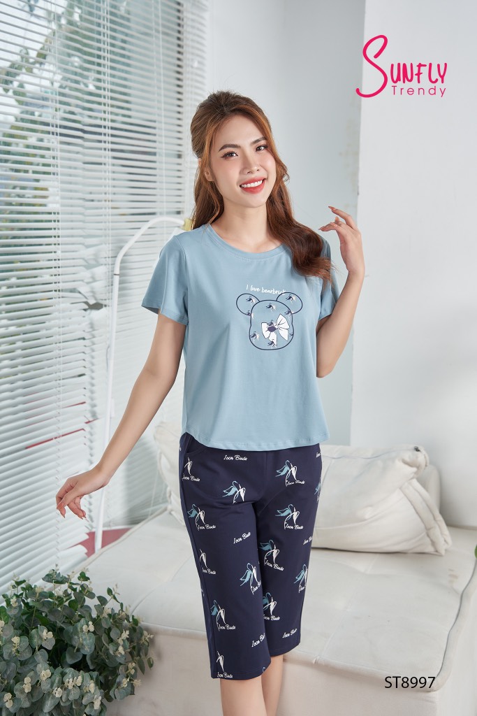Bộ sunfly cotton quần ngố áo cộc ST8997