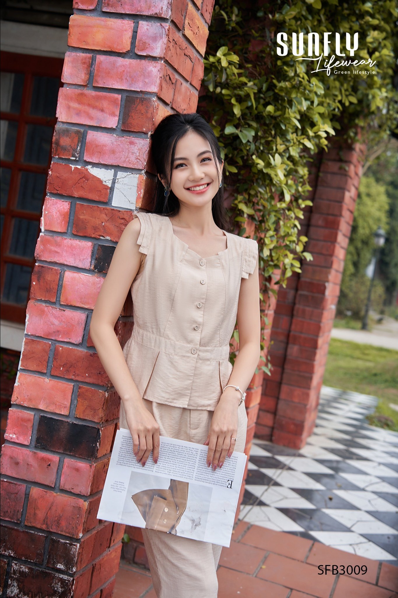 Bộ sun fly, LINNE , Tay chờm quần lỡ  -SFB3009