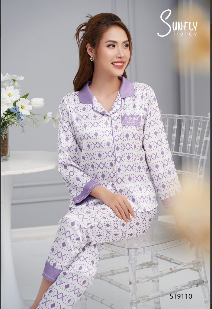 Bộ sunfly Lụa gấm  -QD tay lỡ -ST9110