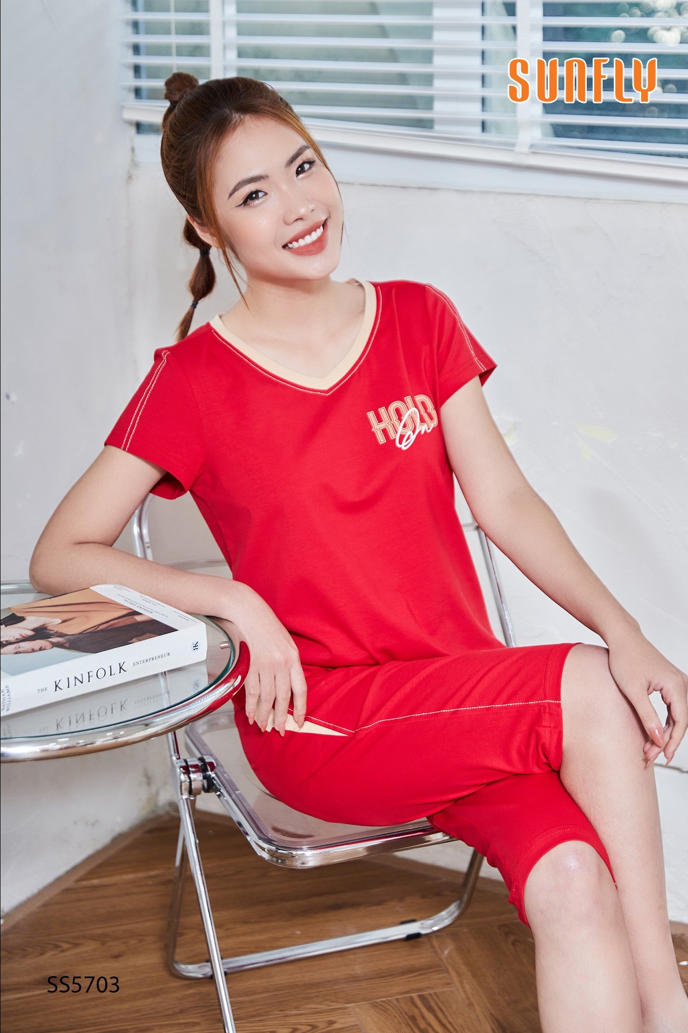 Bộ thể thao sunfly cottoon quần ngố áo cộc ST5703