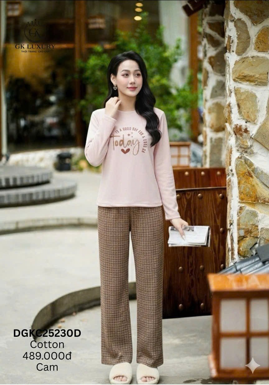 Bộ GK cotton quần kẻ - GK25.230