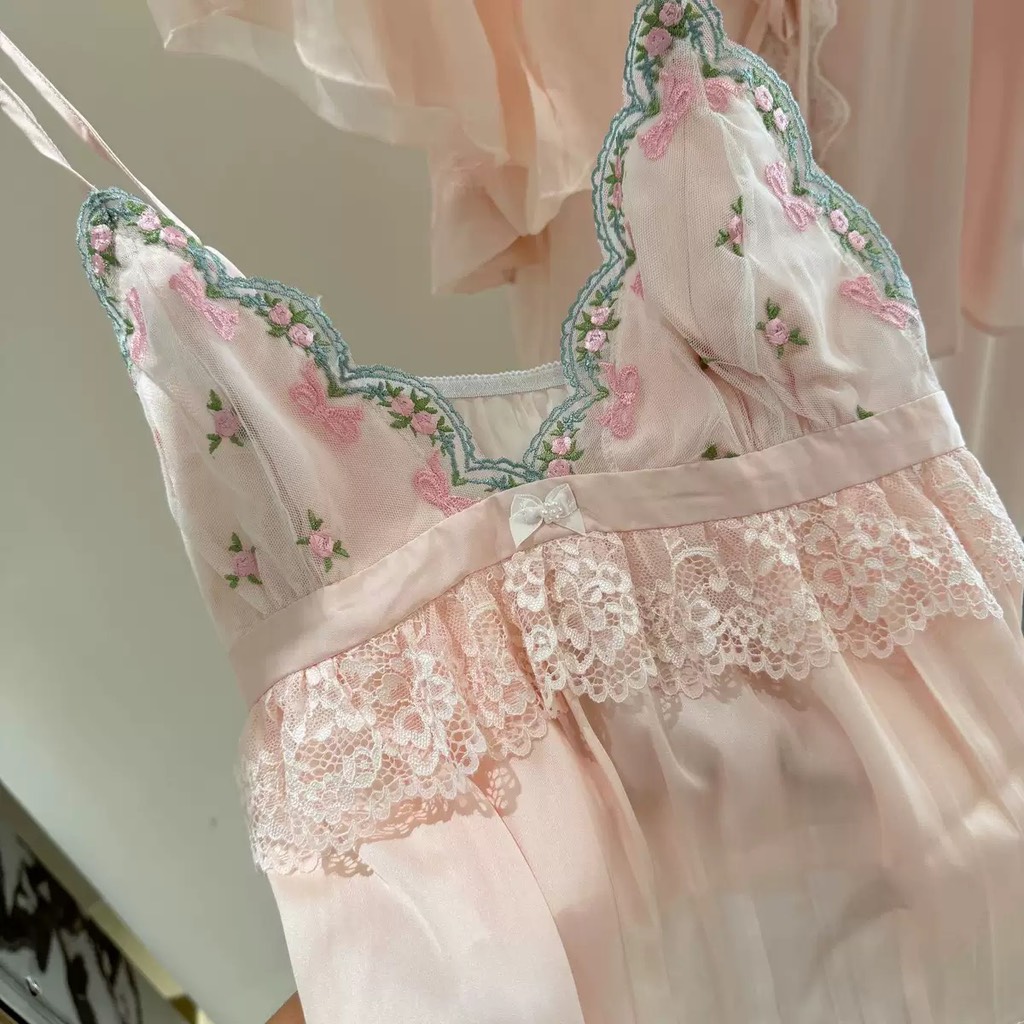 bộ váy ngủ hồng 58113