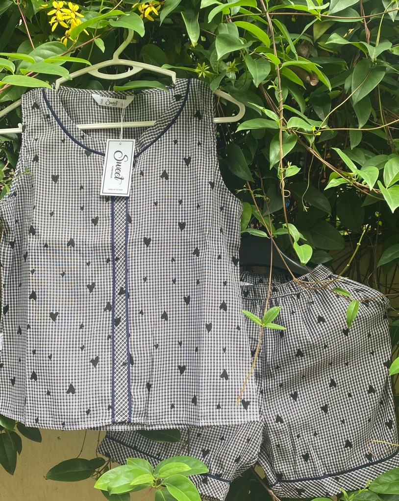 Bộ Sweet thô áo sát nách q.đùi S24-711