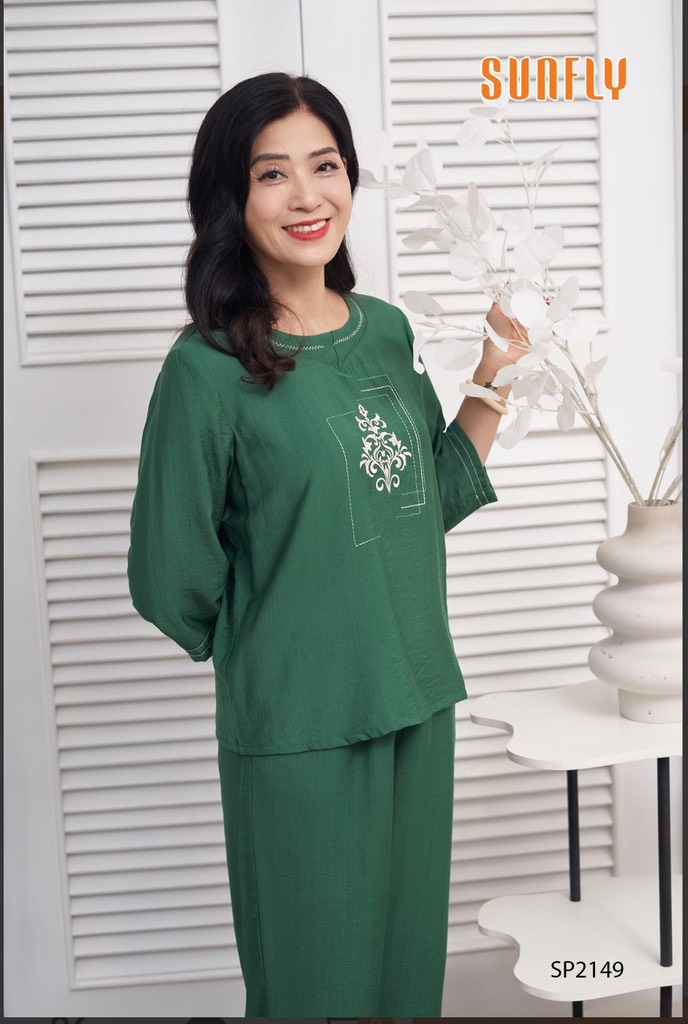 Bộ Sunfly Linen QD, tay lỡ SP2149