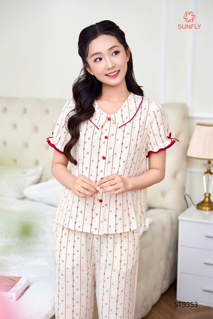 Bộ đũi vân mây Áo tay cộ QL  ST 9353