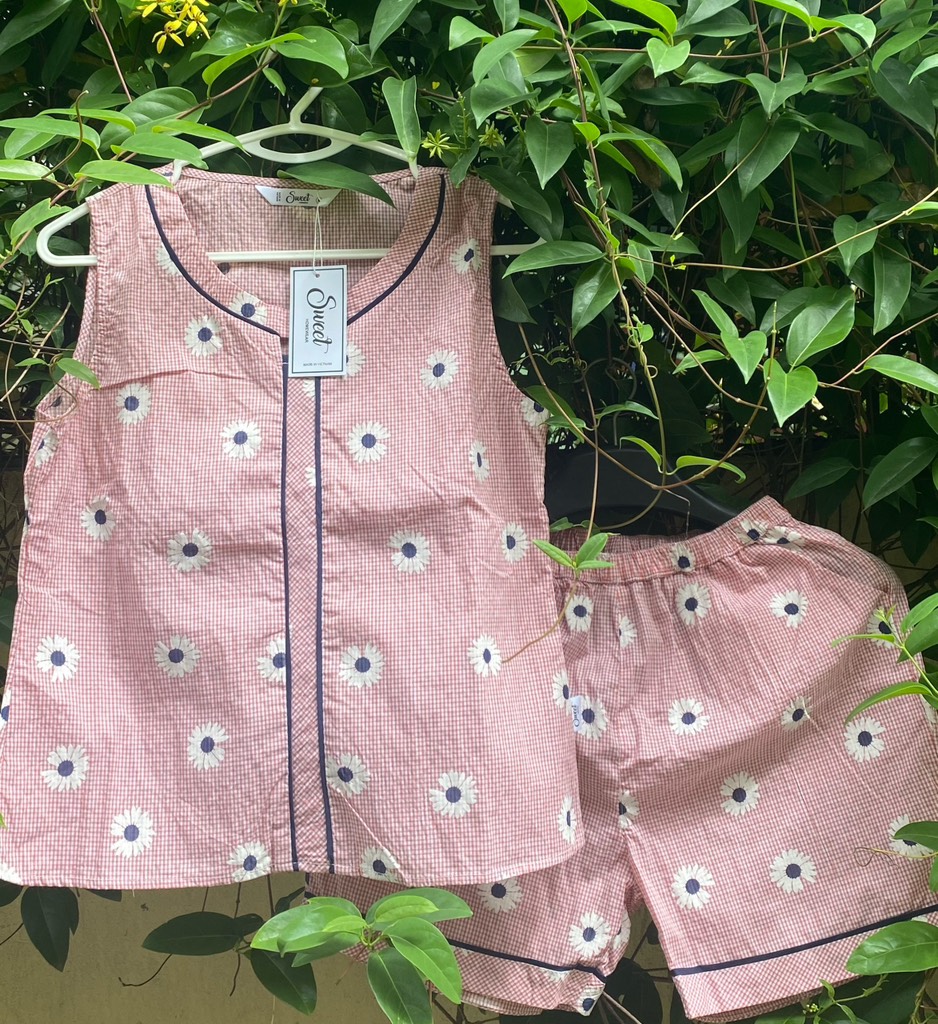 Bộ Sweet thô áo sát nách q.đùi S24-711