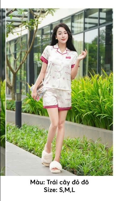 Bộ Sun Fly Lụa pizama quần đùi  ,st9267