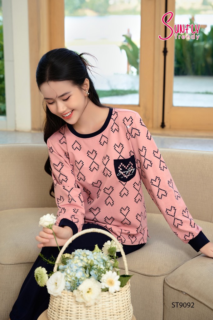 Bộ  Sunfly Cotton QD áo dài tay ST 9092