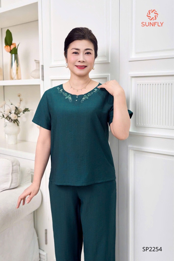 Bộ COTTON áo tay cộc QDài  SP2257