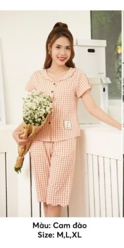 Bộ sun fly thô kẻ ,QL áo tay cộc -ST9151
