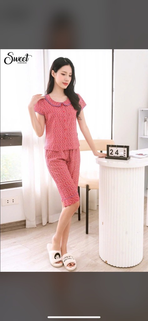 Bộ SWeet Thô hàn họa tiết  Q ngố  -S25-638