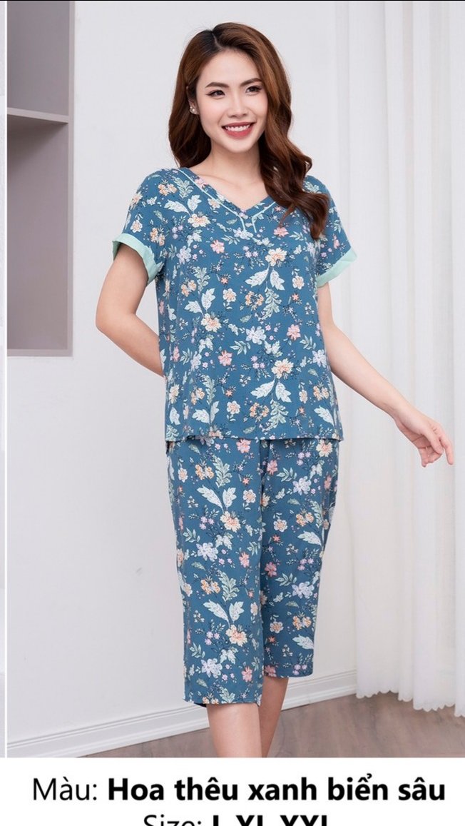 Bộ Sunfly lanh áo cộc quần ngố SP2109