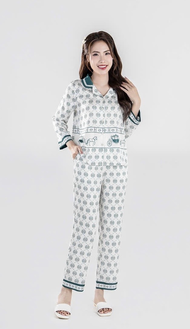 Bộ Sunfly pijamas lụa ht tay lỡ q.dài ST9222