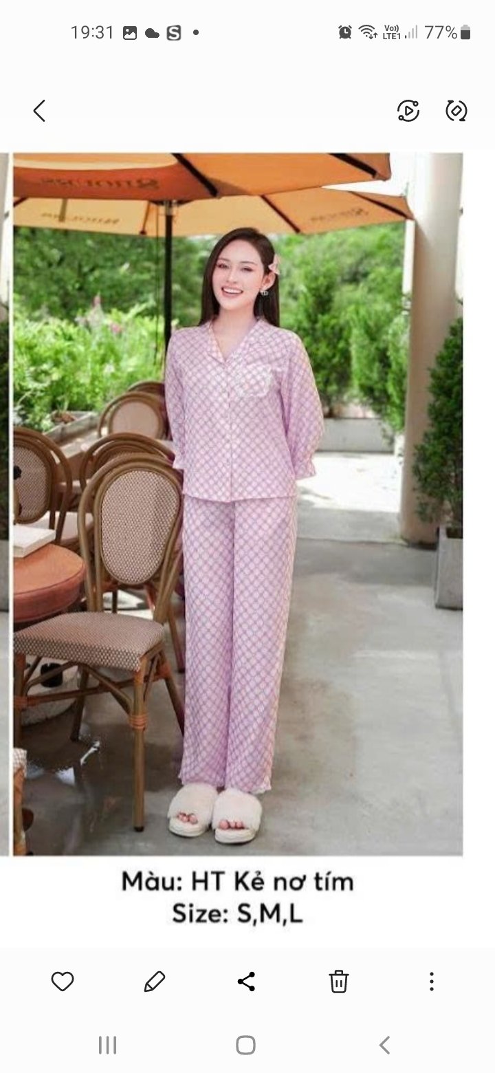 Bộ pijama thô đũi tay lỡ QD - ST9312