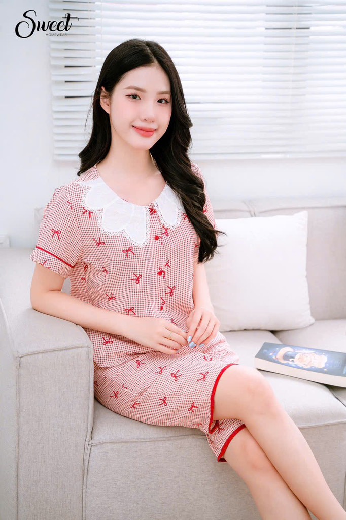 Bộ Sweet đũi nơ cổ ren - S26649