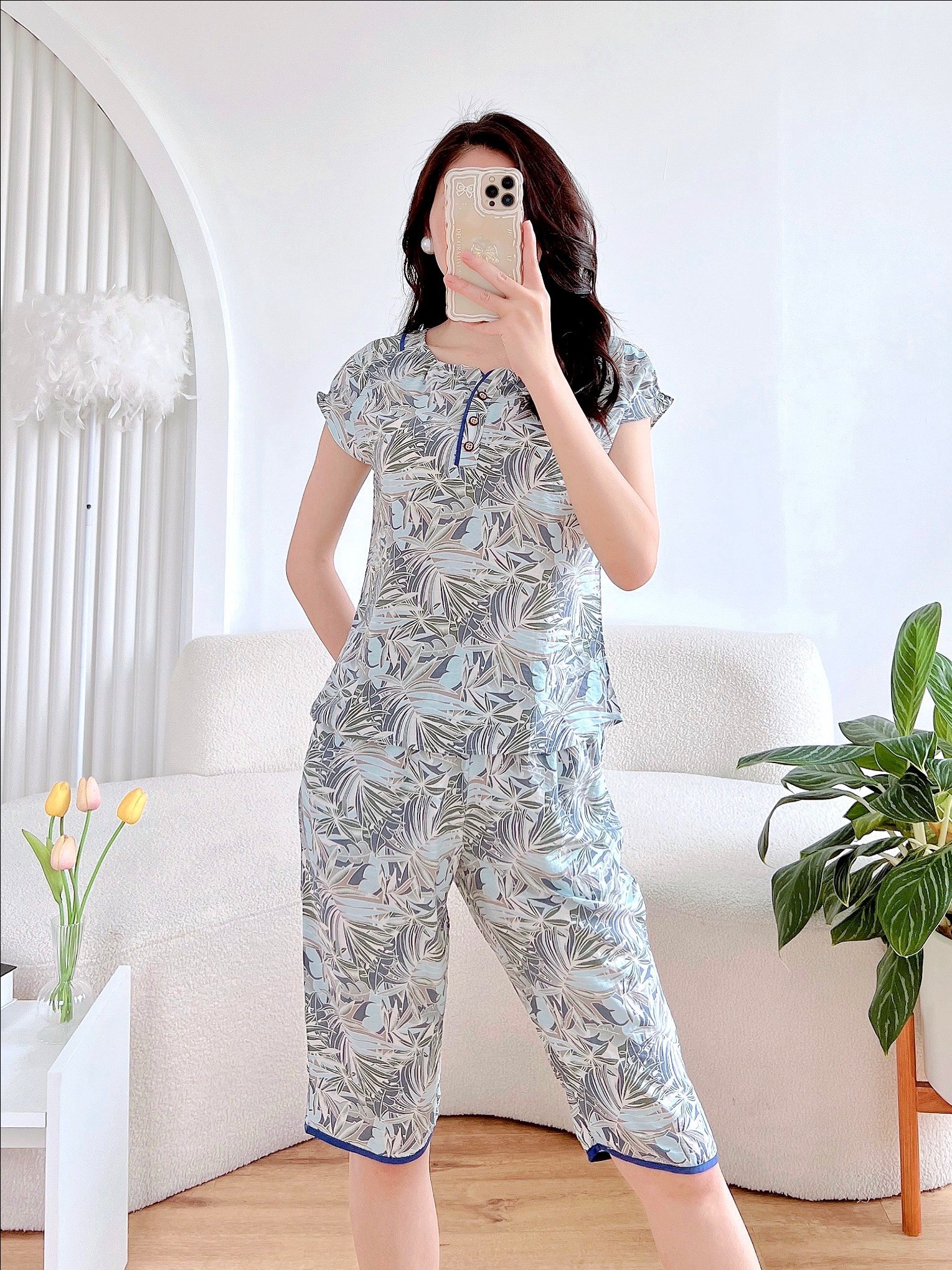 Bộ Sweet  đũi, quần ngố  S23-604