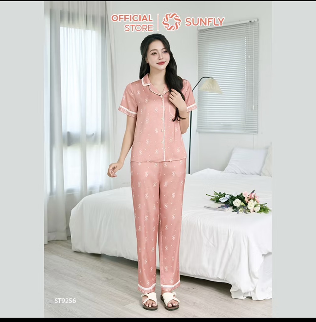 Bộ lụa Sunfly áo cộc QD - ST9256