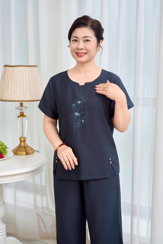 Bộ Sunfly linen áo cộc QN - SP2256