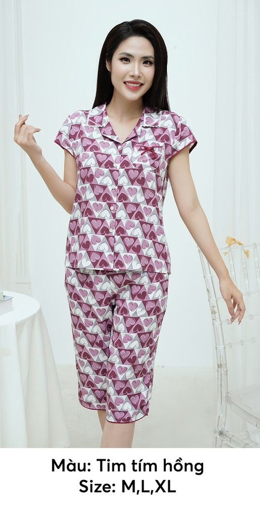 Bộ Sunfly lanh ht áo tay hến q.ngố ST9191